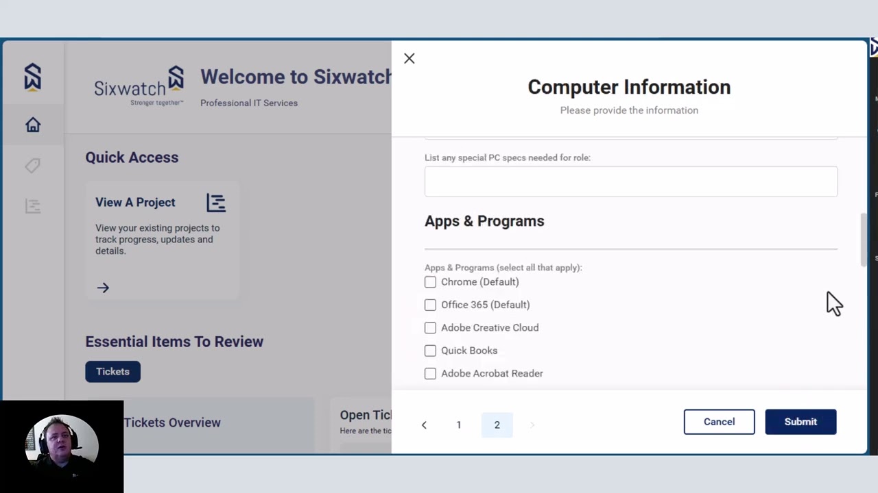Submitting a New User Request