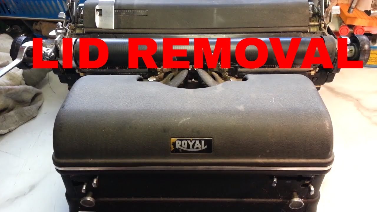 Royal KMM Manual Typewriter Lid Cover Front Panel Removal for Cleaning Access Side Panel too