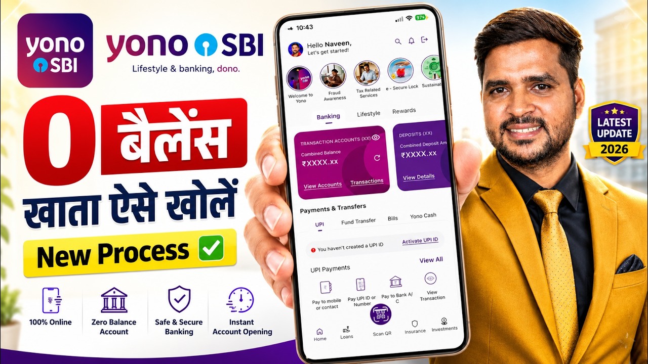 SBI Account Opening Online | SBI Zero Balance Account Opening Online | YONO SBI Account Opening 2026