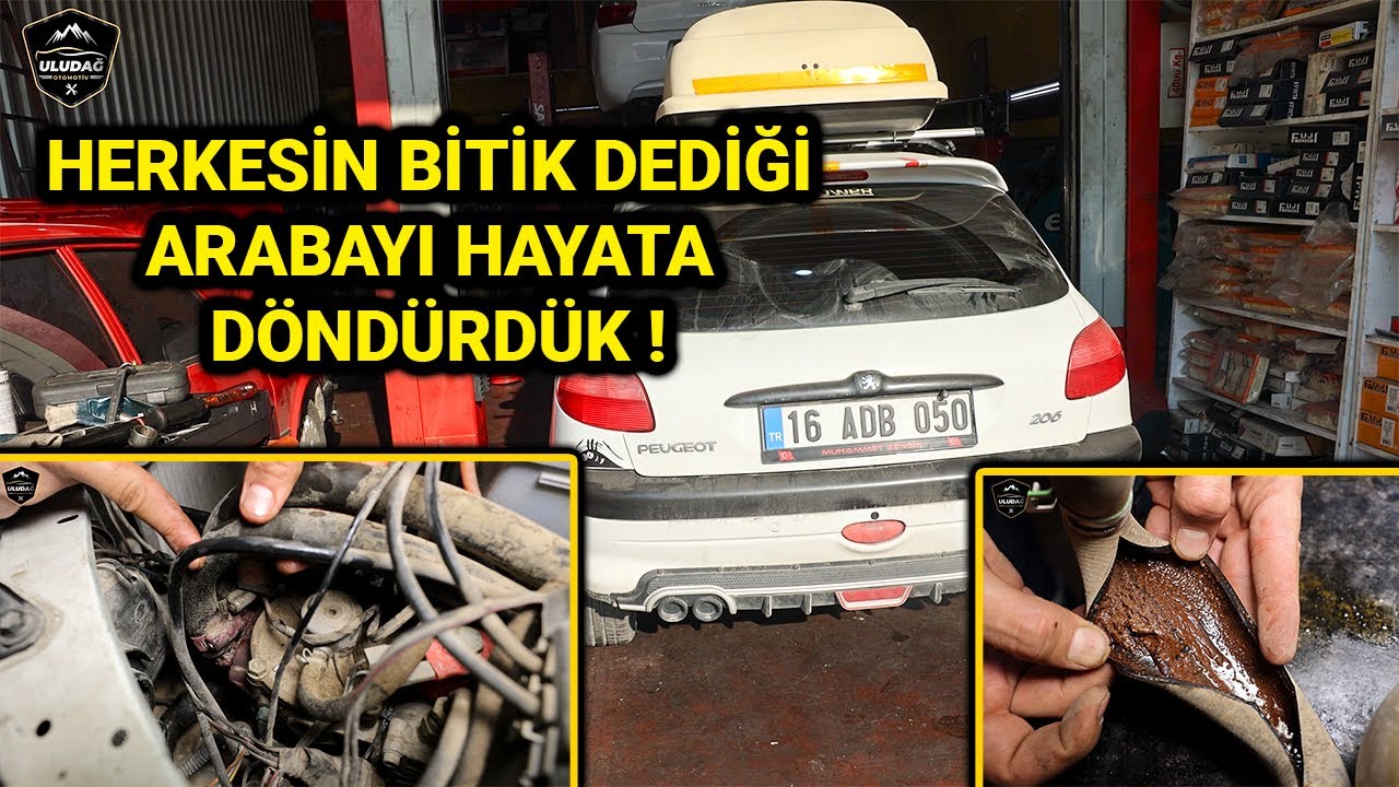 DAHA ÖNCE BÖYLE BİTİK PEUGEOT 206 GÖRMEDİNİZ! (Triger | Sistem Temizlik | Disk Balata | Amortisör)