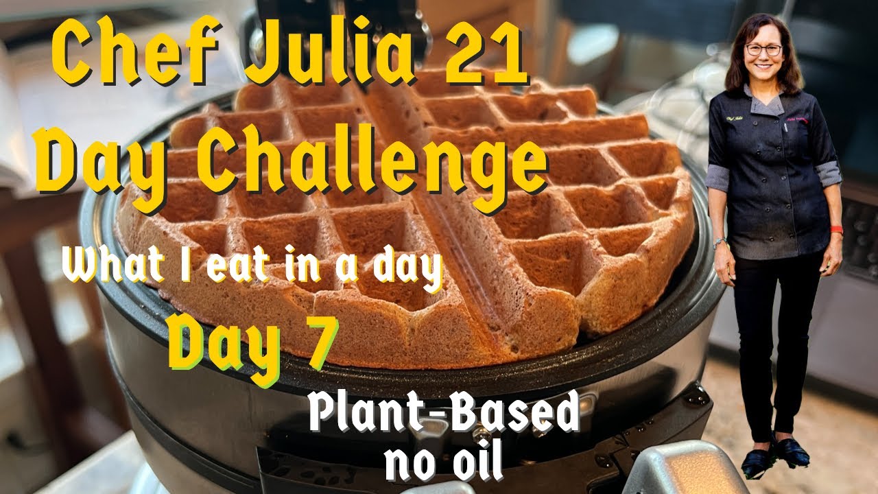 Sunday morning waffles | whole food plant based no oil| multigrain| fresh strawberry sauce