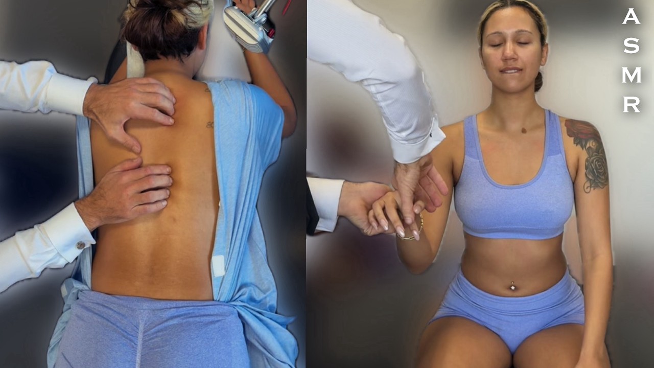 She Likes Painful Cracks *Relaxing ASMR Chiropractic Body Tapping & Back Rub Video 4 Sleep & Naps.