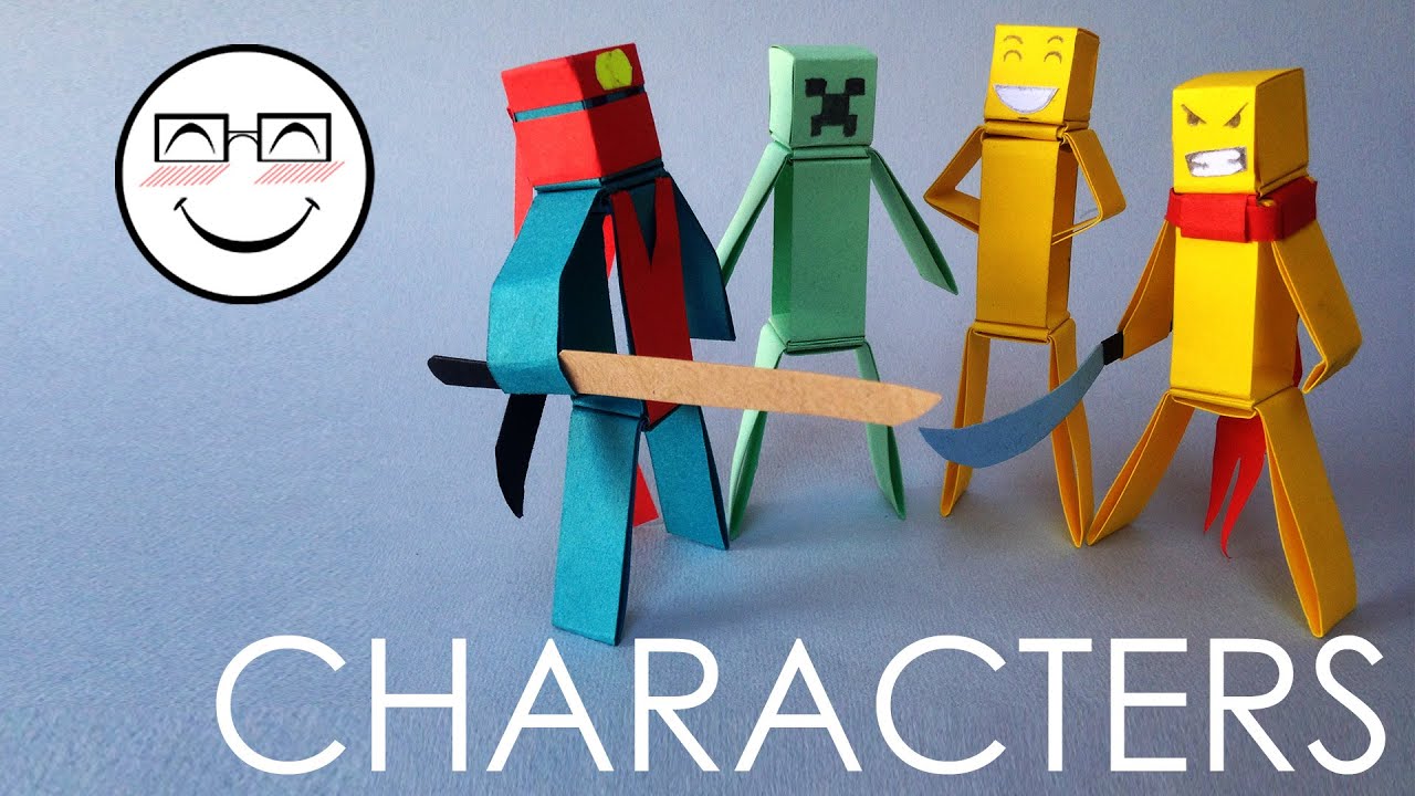 How to make paper characters - minecraft characters without glue by Vyouttar Origami - VM3