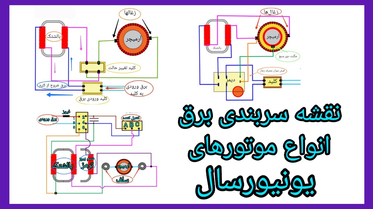نقشه سربندی برق انواع موتورهای یونیورسال