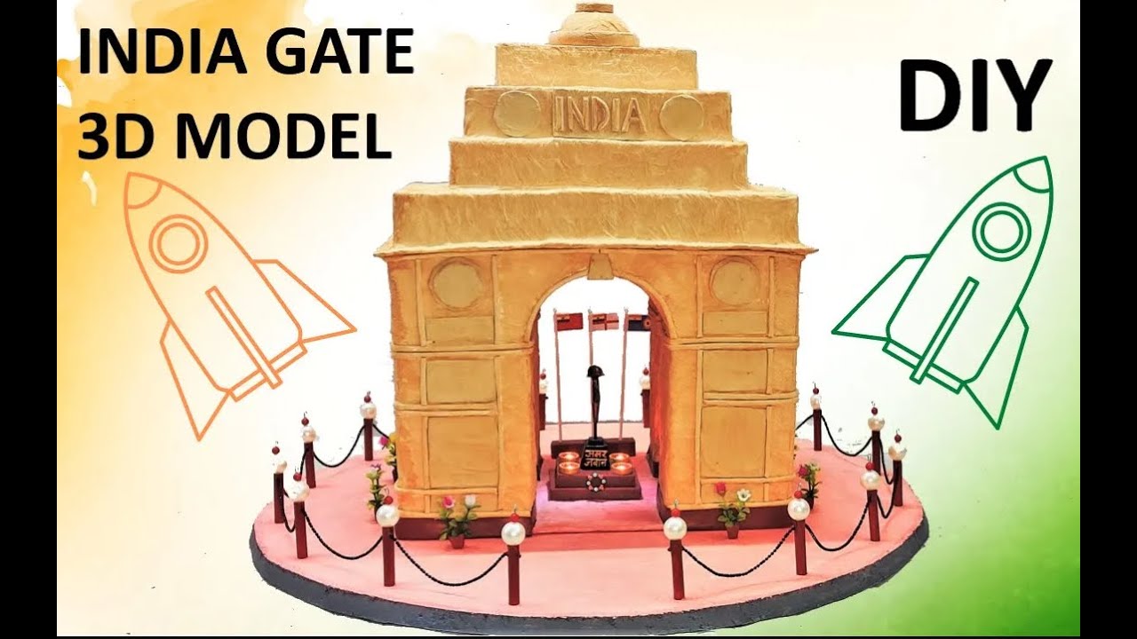 REPUBLIC DAY SPECIAL 3D MODEL (DIY)  - 'INDIA GATE',   THE LINK OF FULL DIY VIDEO  IS IN DESCRIPTION