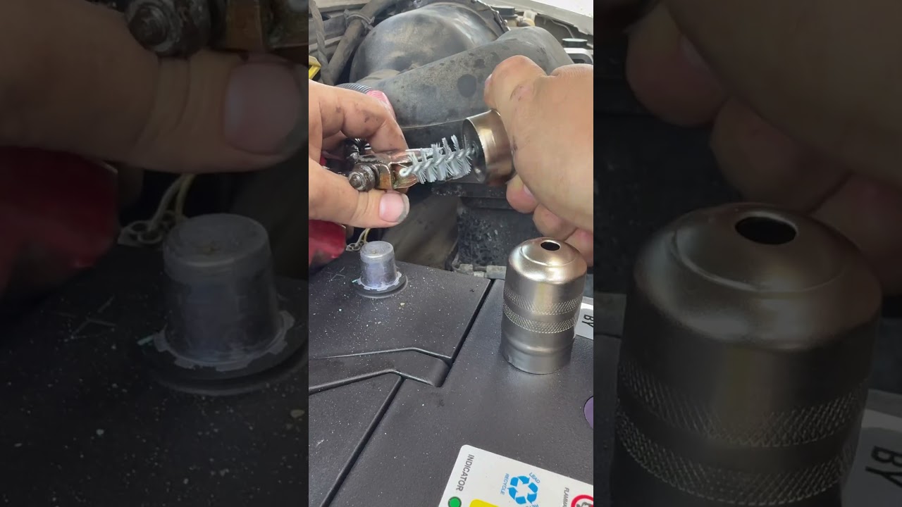 Battery terminal cleaning tool asmr