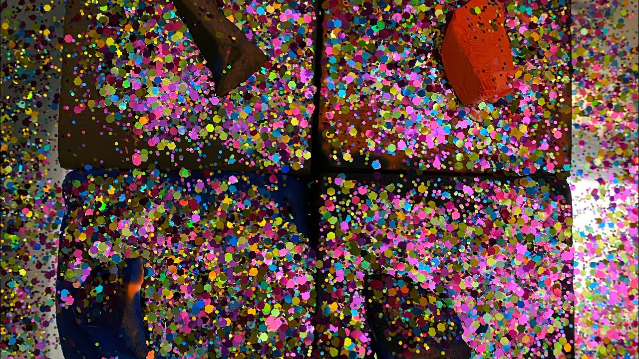 Dyed blocks w/ glitter!!! #asmr #gymchalk #oddlysatisfying #sleepaid #gymchalkasmr