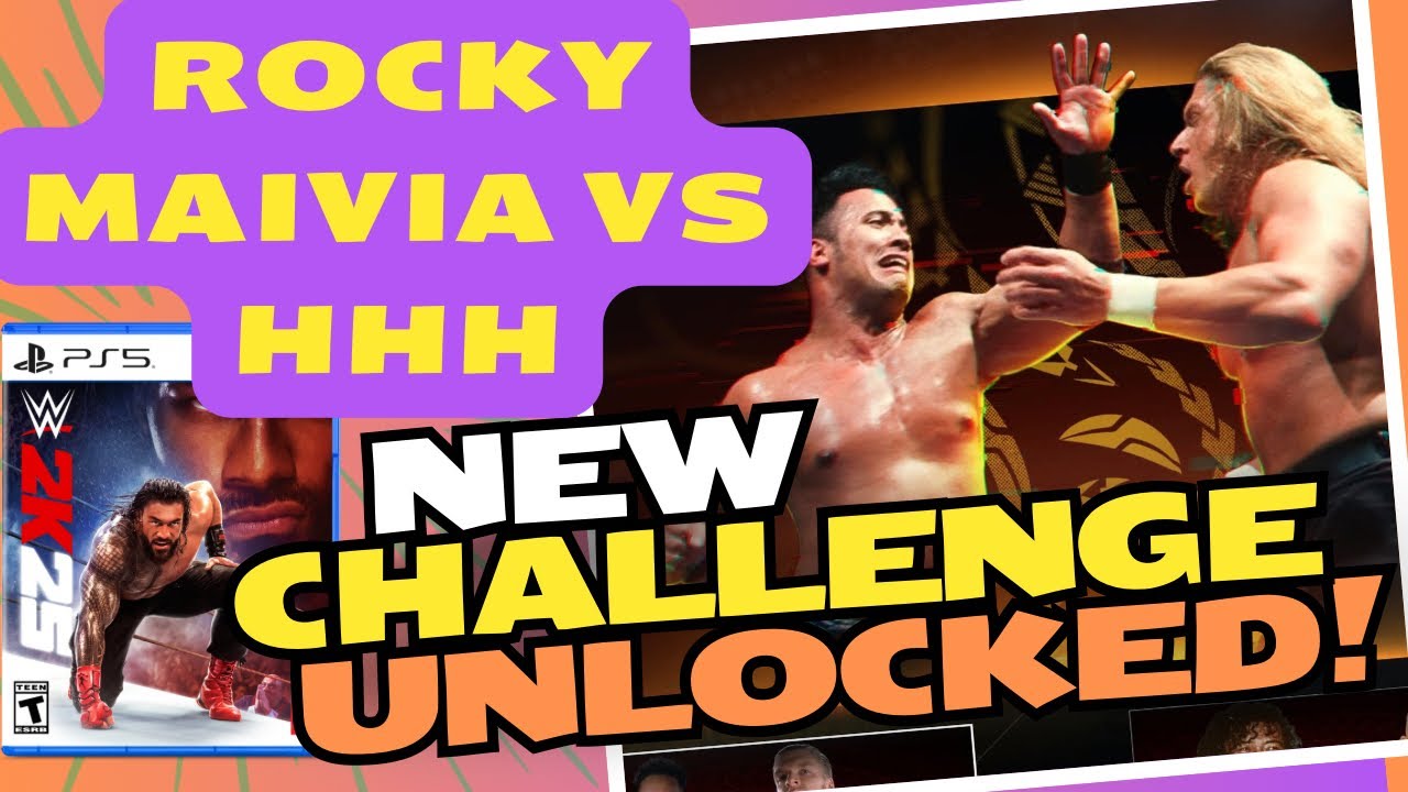 How to beat WWE 2K25- ROCKY MAIVIA VS HUNTER HEARST HELMSLEY #wwe2k25 #WWE  #therock #tripleh