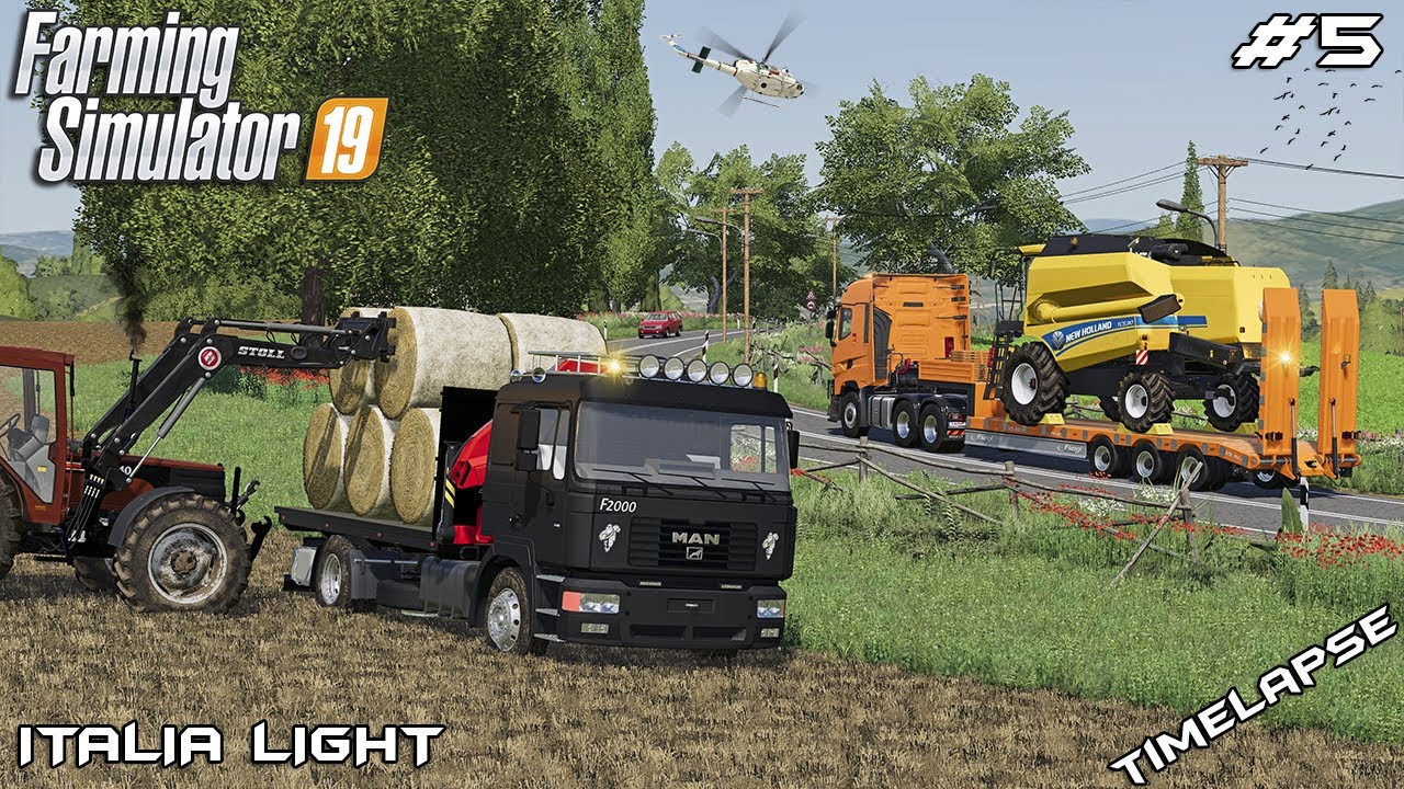 Collecting and transporting straw bales | Animals on Italia | Farming Simulator 19 | Episode 5