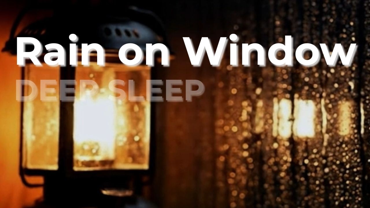 #162 Heavy Night Rain by Lantern Light on Window | Rain Sounds for Sleep | Pink Noise | 3 Hours