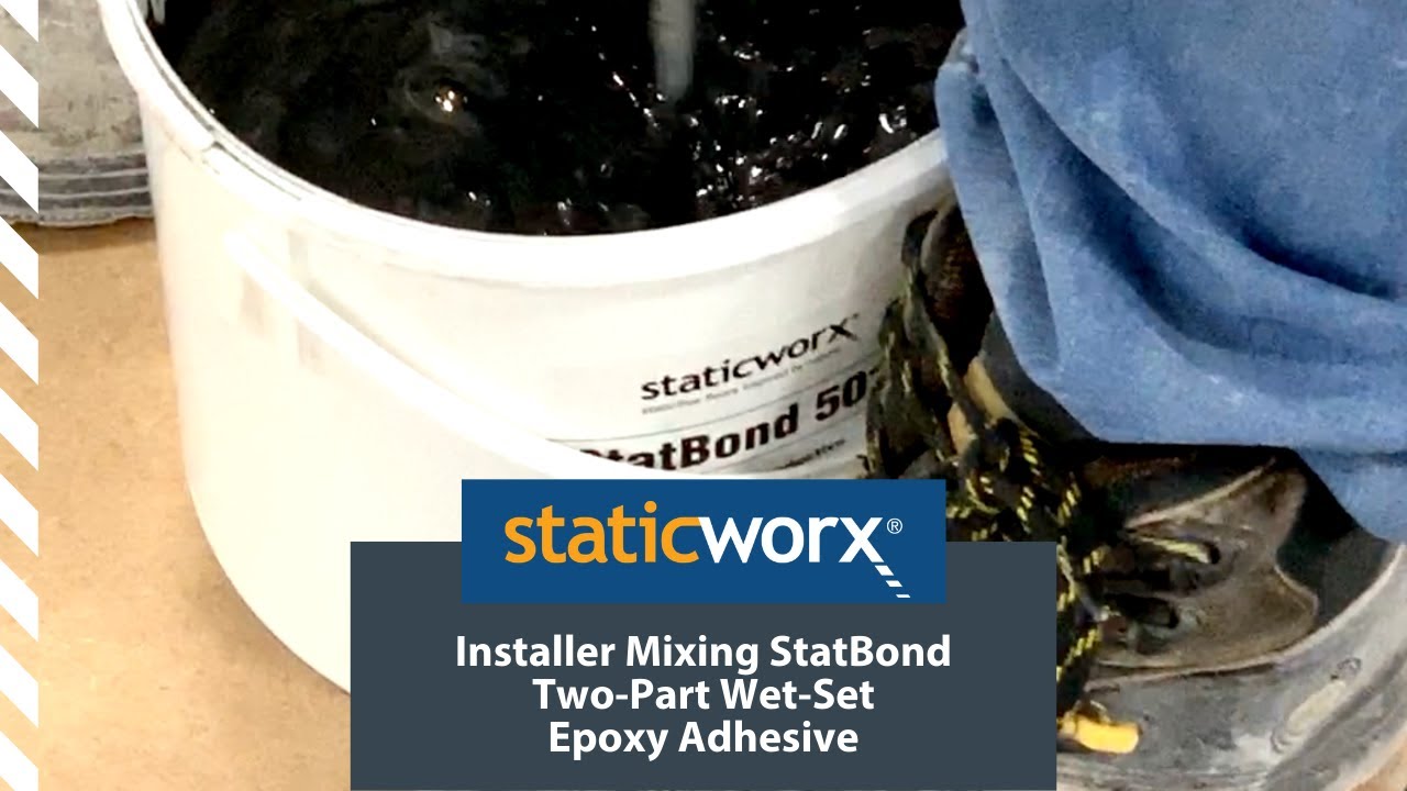 Installer Mixing StatBondTwo-Part Wet-Set Epoxy Adhesive