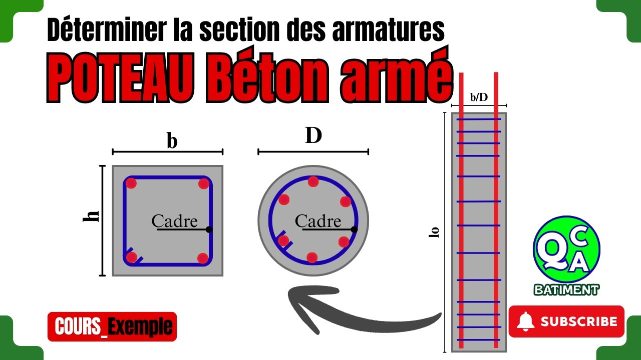 Déterminer les armatures _ Poteau béton armé #qcqabâtiment #structurebâtiment #RDM #CalculStructure