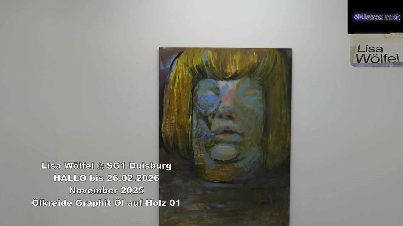 Lisa Wölfel @ SG1 Duisburg HALLO bis 26.02.2026 November 2025 Ölkreide Graphit Öl auf Holz 01
