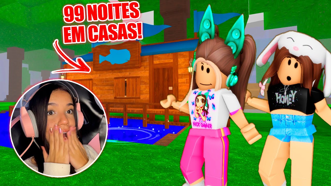 SOBREVIVENDO NAS CASAS EM 99 NOITES na FLORESTA! - Roblox FACECAM[🦉] 99 noites na floresta