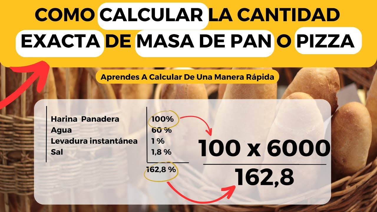 Como CALCULAR la Cantidad EXACTA de MASA de PAN o PIZZA 🍞🍕 | PORCENTAJE PANADERO  | Fácil y Rápida