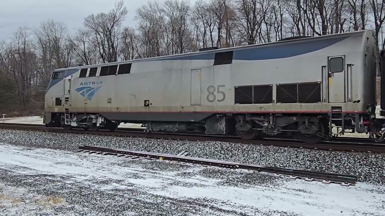 Amtrak #85 leads the eastbound Pennsylvanian at Lewistown, PA (01/17/2026)