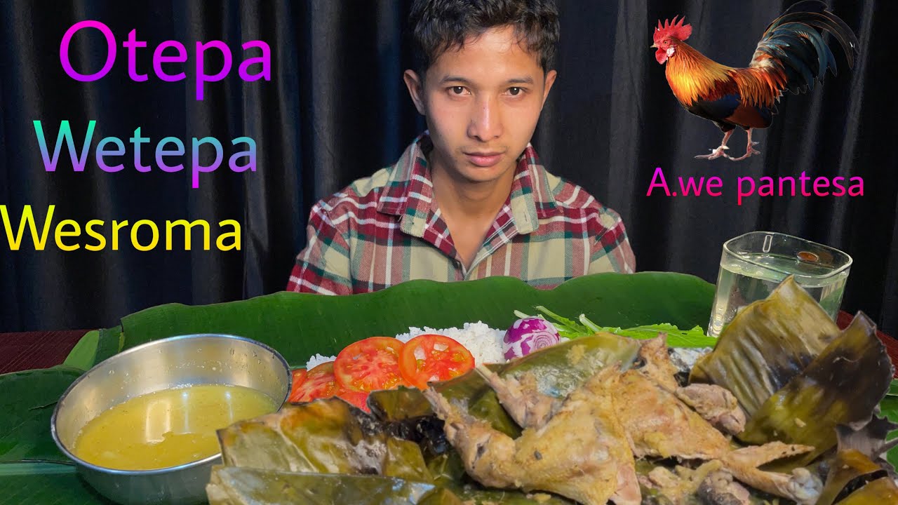 LOCKER CHICKEN COOKED in BANANA leaf 2 leg piece and diket diket my Favourite smell so GOOD WoW🤤