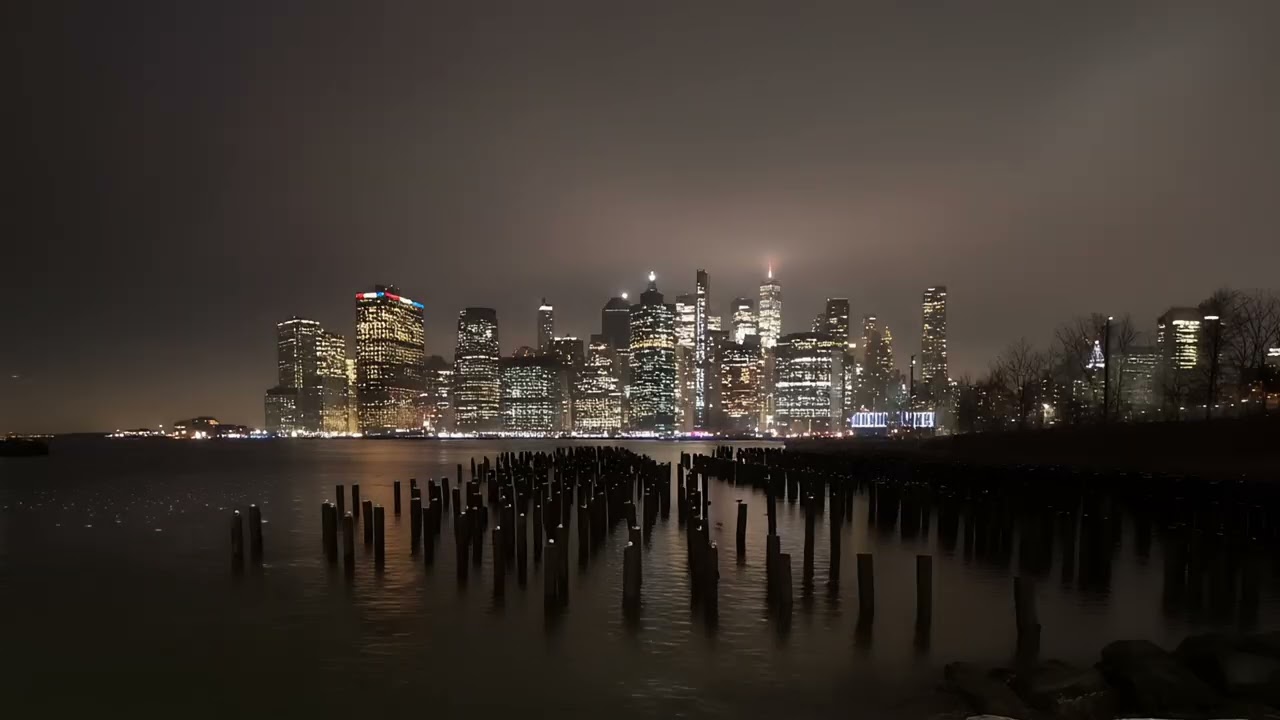 New York City from Brooklyn Bridge Park, time lapse 2026-01