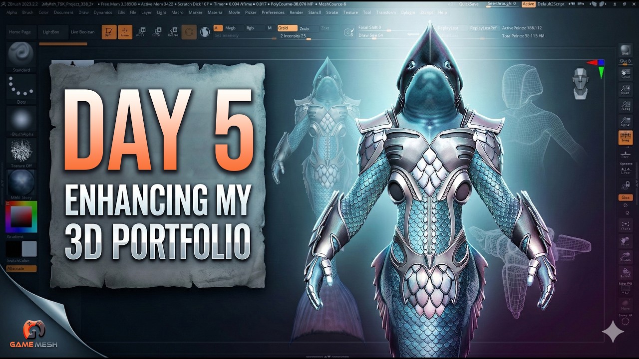 Day 05 of Enhancing my 3D Portfolio