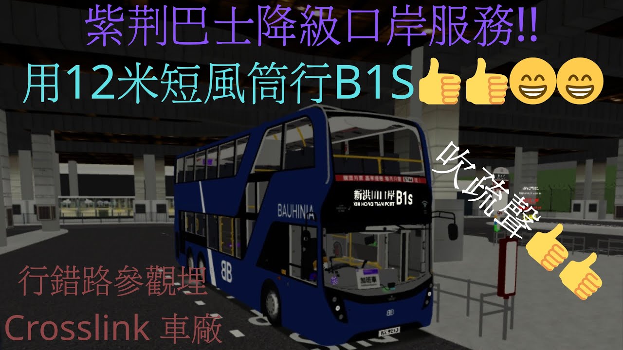 ［紫荊巴士學城巴降級+Crosslink車廠參觀］紫荊巴士12米短風筒@ B1S 六里鎮➡️新洪田囗岸
