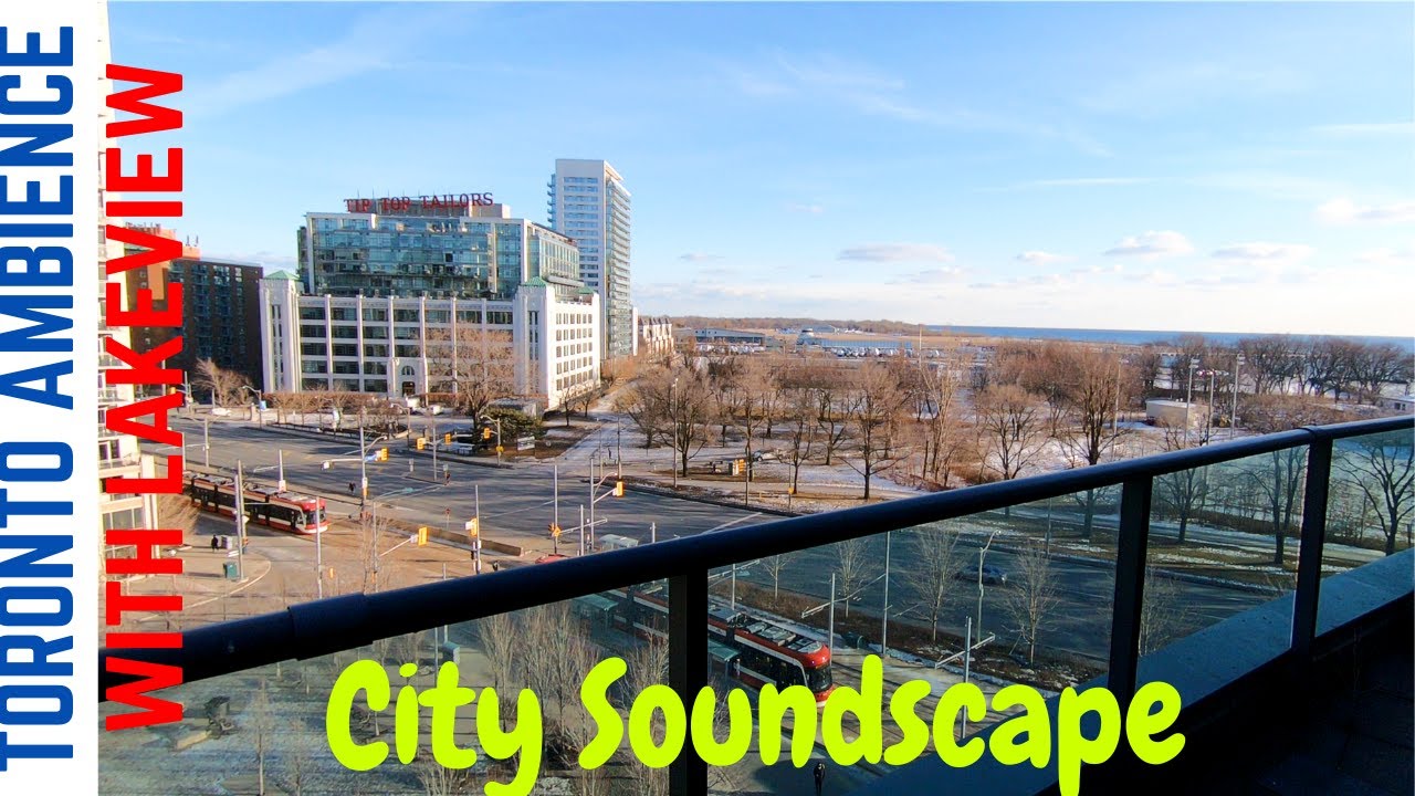 City Sounds Ambient White Noise | Open Balcony Toronto City Soundscape with Lakeview
