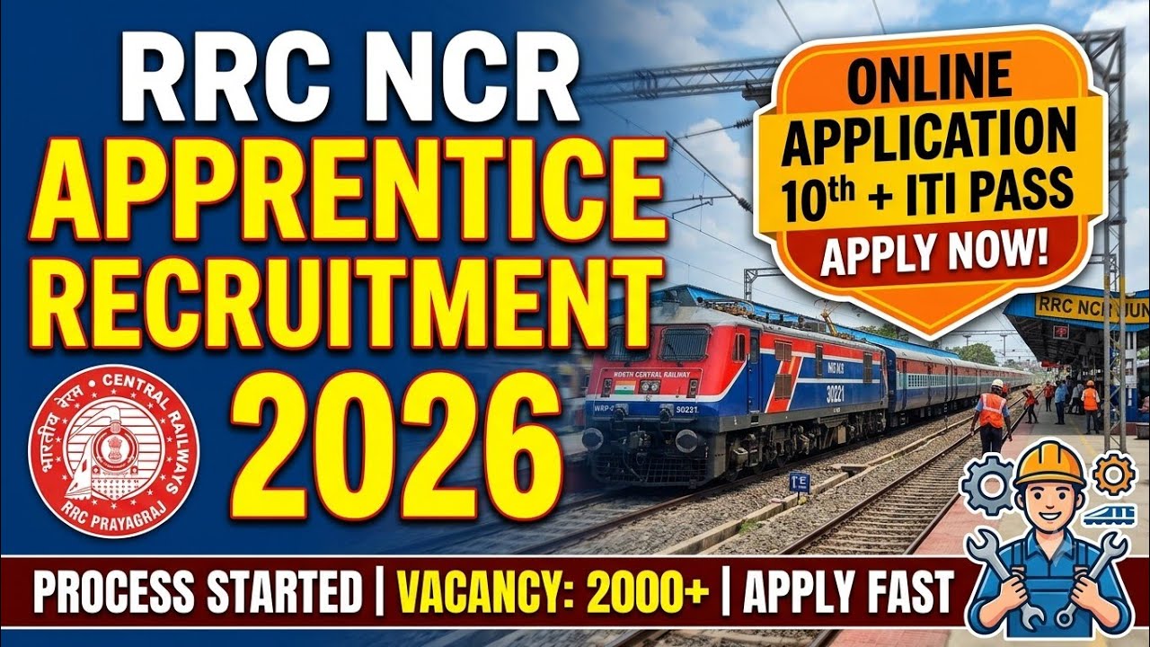 RRC NCR Apprentice Recruitment 2026 |Step-by-Step Online Application Guide & Document Upload Details