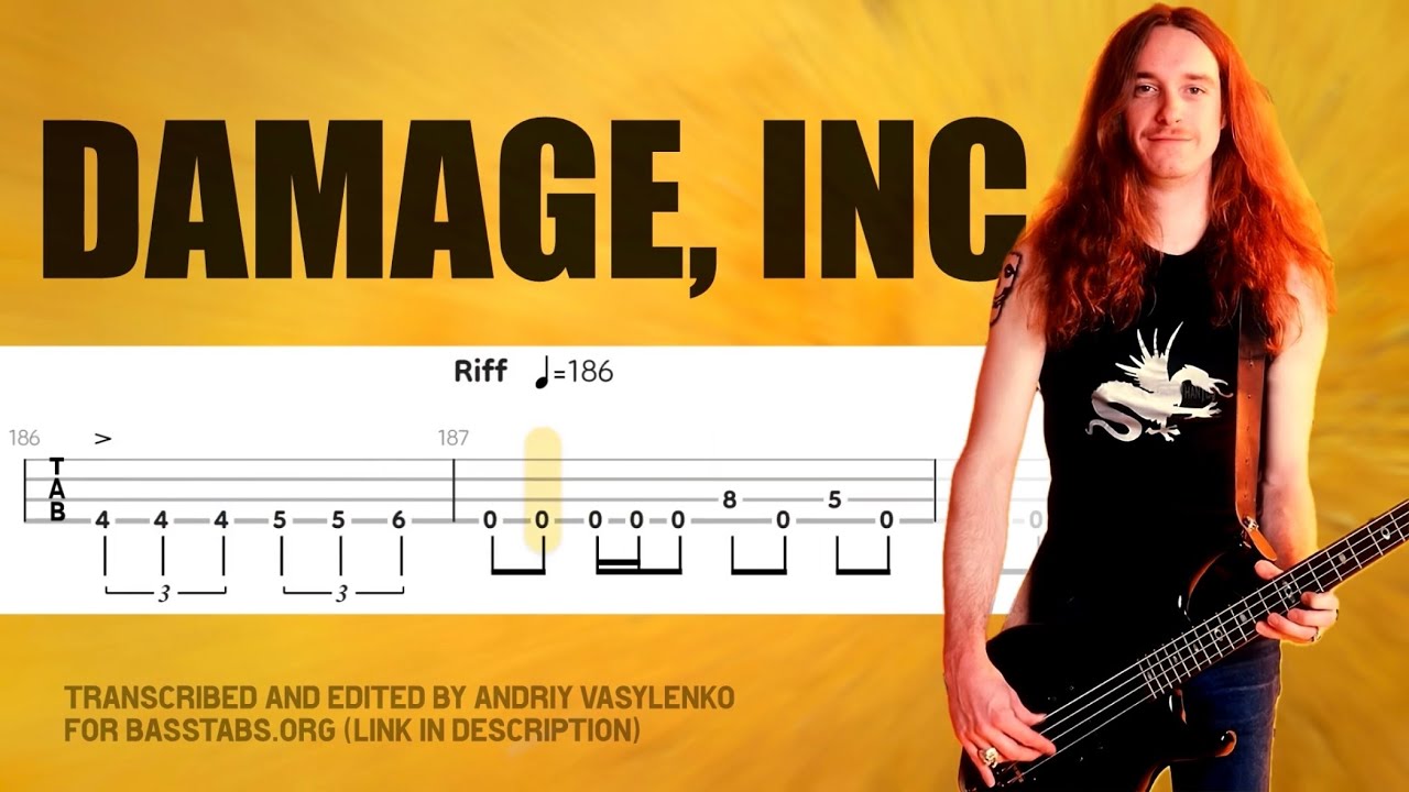 Metallica Damage Inc ISOLATED BASS + TABS