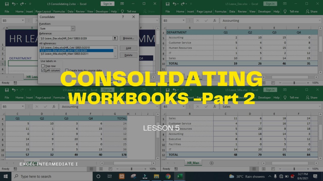 How to Consolidate workbooks in Excel – Part 2 | Excel Tips & Tricks