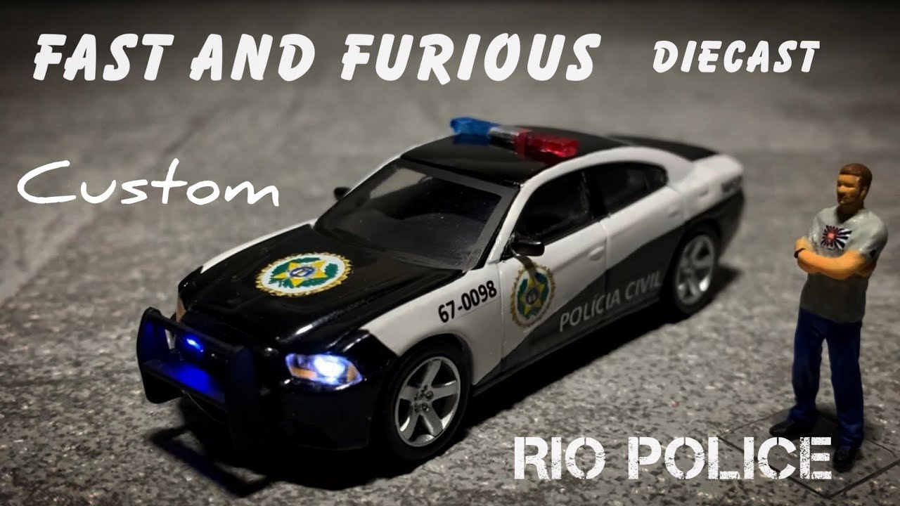 Fast and Furious Dodge Charger RIO POLICE 1:64 Die-cast Custom. How to Install Flashing LED Lights.