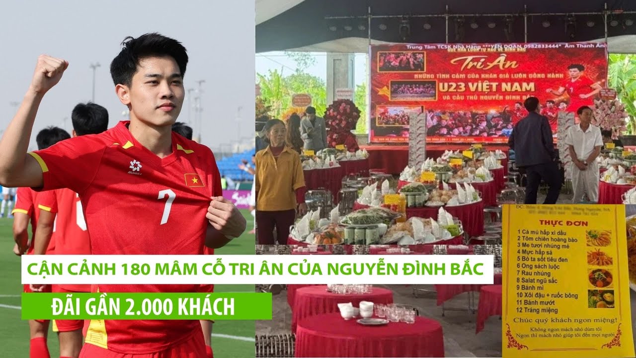 Cận cảnh 180 mâm cỗ tri ân của Nguyễn Đình Bắc, đãi gần 2.000 khách