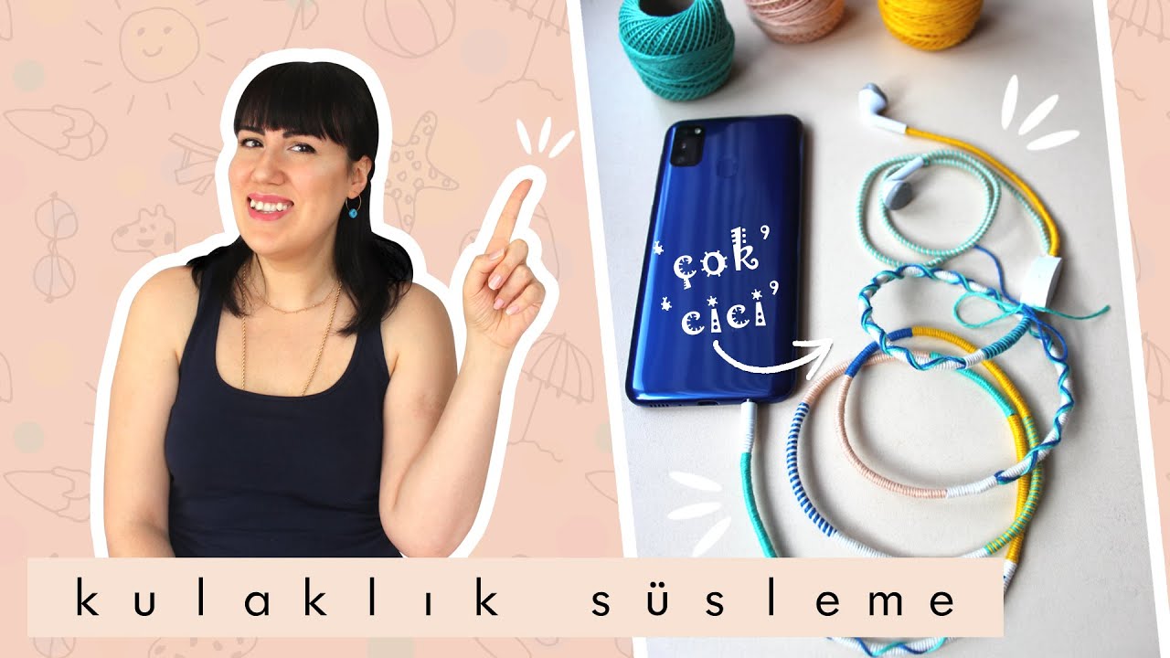 TEK MALZEMEYLE HAVALAR 1500 🎧 telefon kulaklık süsleme, şarj kablosu örgü yapımı