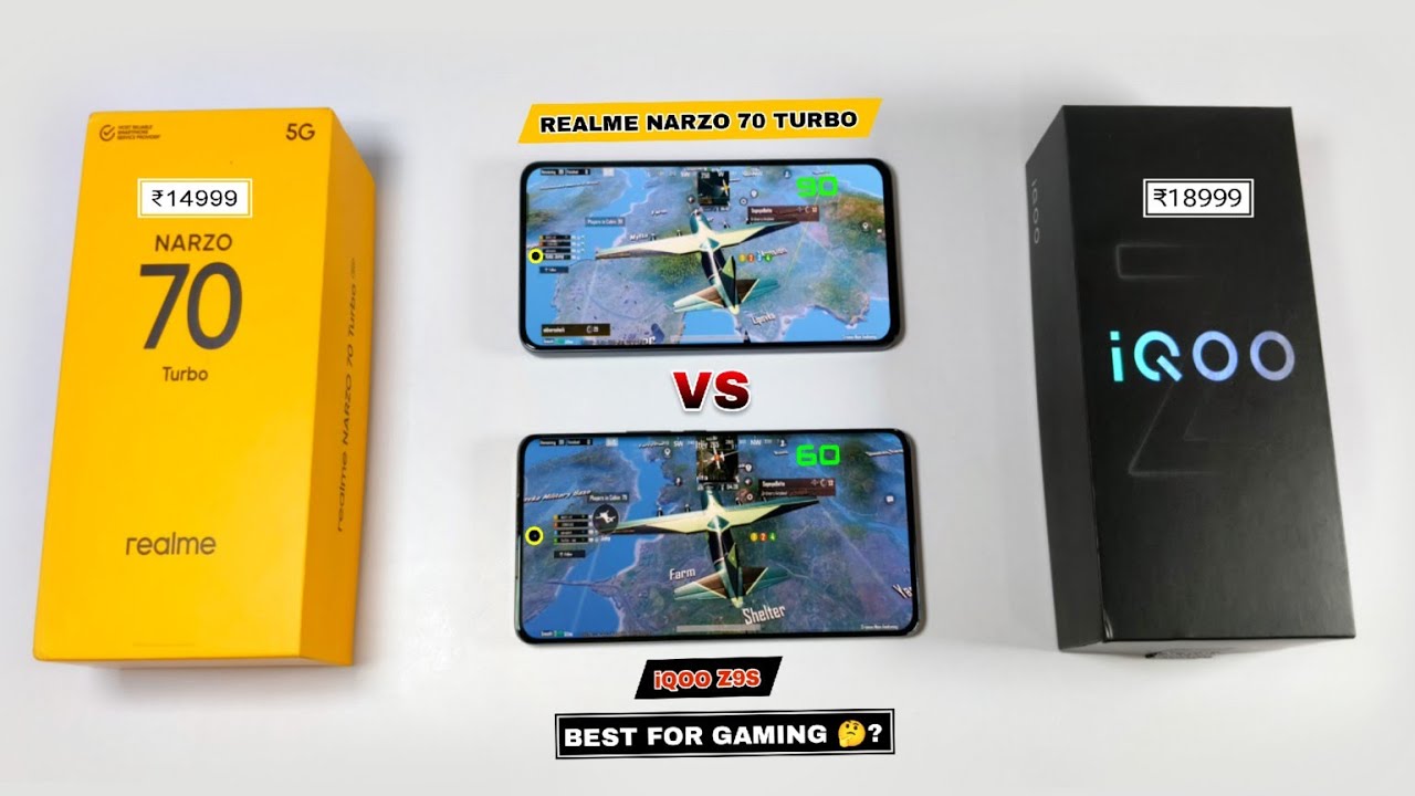 Realme Narzo 70 Turbo Vs iQoo Z9S BGMI Test 🔥 | Kaunsa Buy Karna Chaiye🤔 | Best For Gaming |