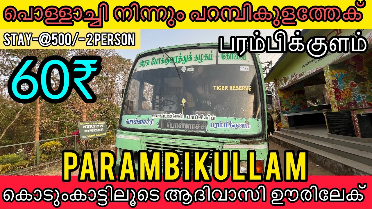 POLLACHI TO PARAMBIKULLAM TNSTC RIDE JUST ₹60 | PALAKKAD PARAMBIKULAM KSRTC BUS #parambikulam #ksrtc