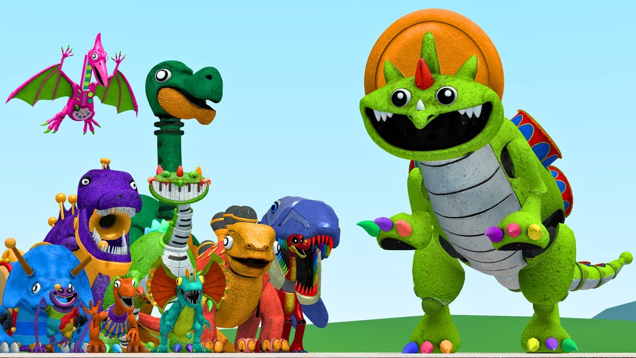 Drumceratops Dino Toy Vs All Dino Toy Pianosaurus Family Poppy Playtime chapter 4 In Garry's Mod