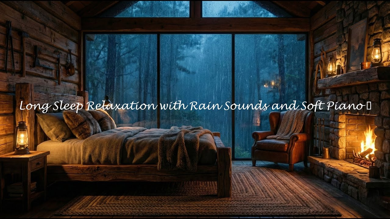 Fall Asleep Smoothly Tonight with Rain Sounds and Piano 🌌 #5hF