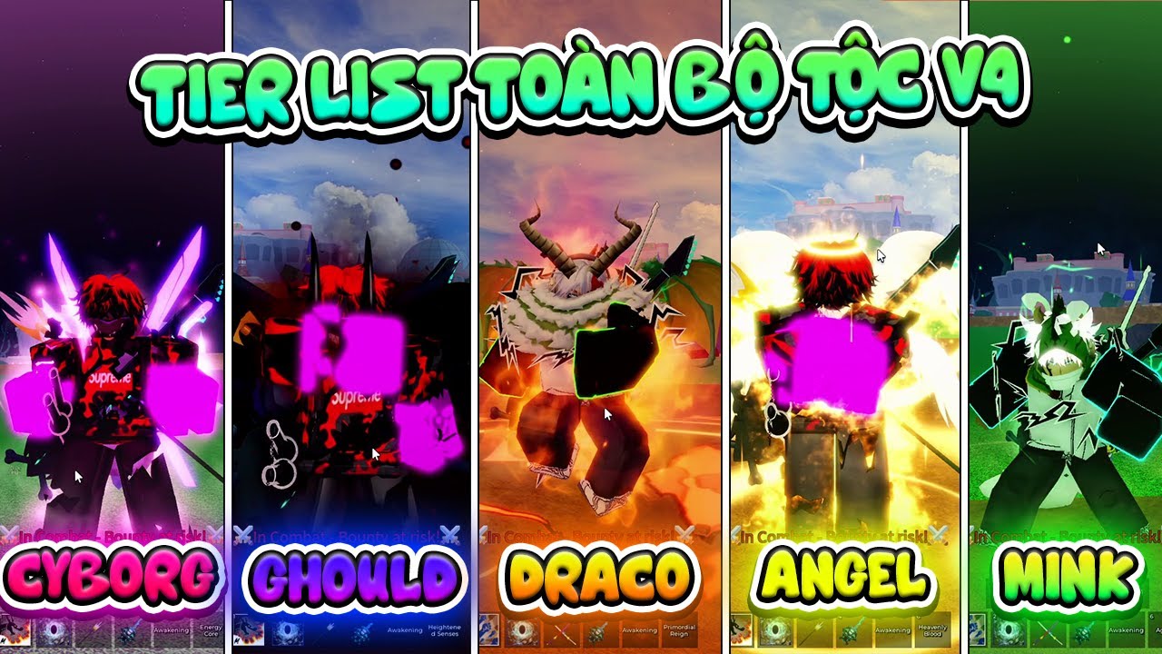 TỘC NÀO BÁ ĐẠO NHẤT HIỆN TẠI?? TIER LIST TOÀN BỘ TỘC V4 MẠNH NHẤT TRONG BLOX FRUIT SAU UPDATE 24