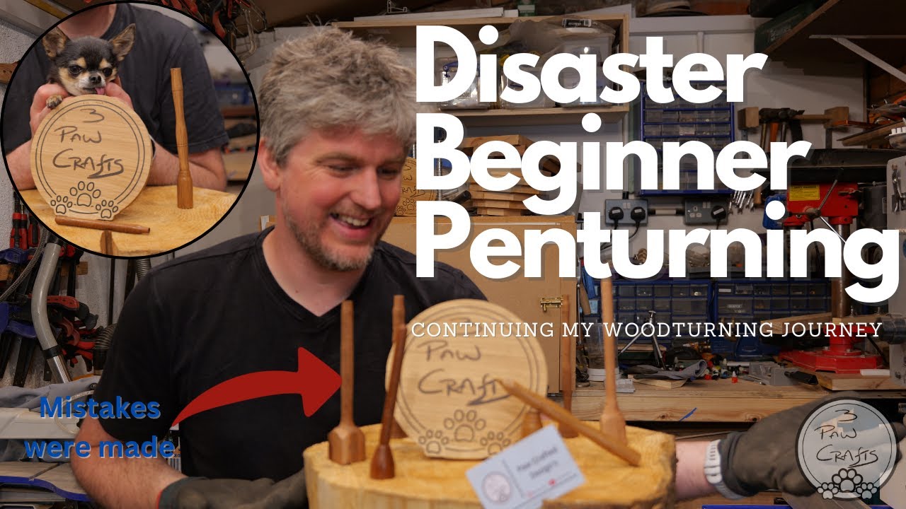 Disaster, Beginner Woodturner Pen Turning for First Time