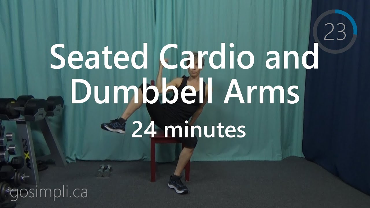 Seated Cardio Chair and Dumbbell Arms: Seated Weight Workout HIIT and Strength Chair