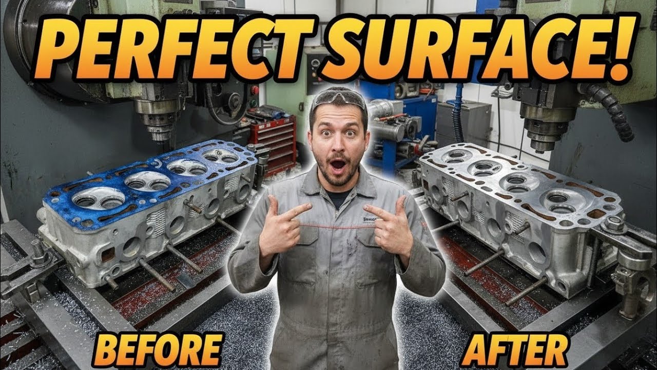 Perfect Surface! Cylinder Head Resurfacing on a 4 Cylinder Engine | Precision Machining