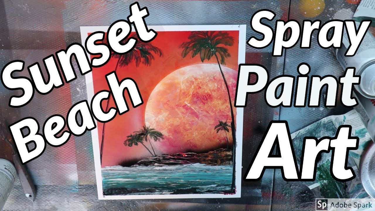 Sunset Beach - Spray Paint Art By Charli