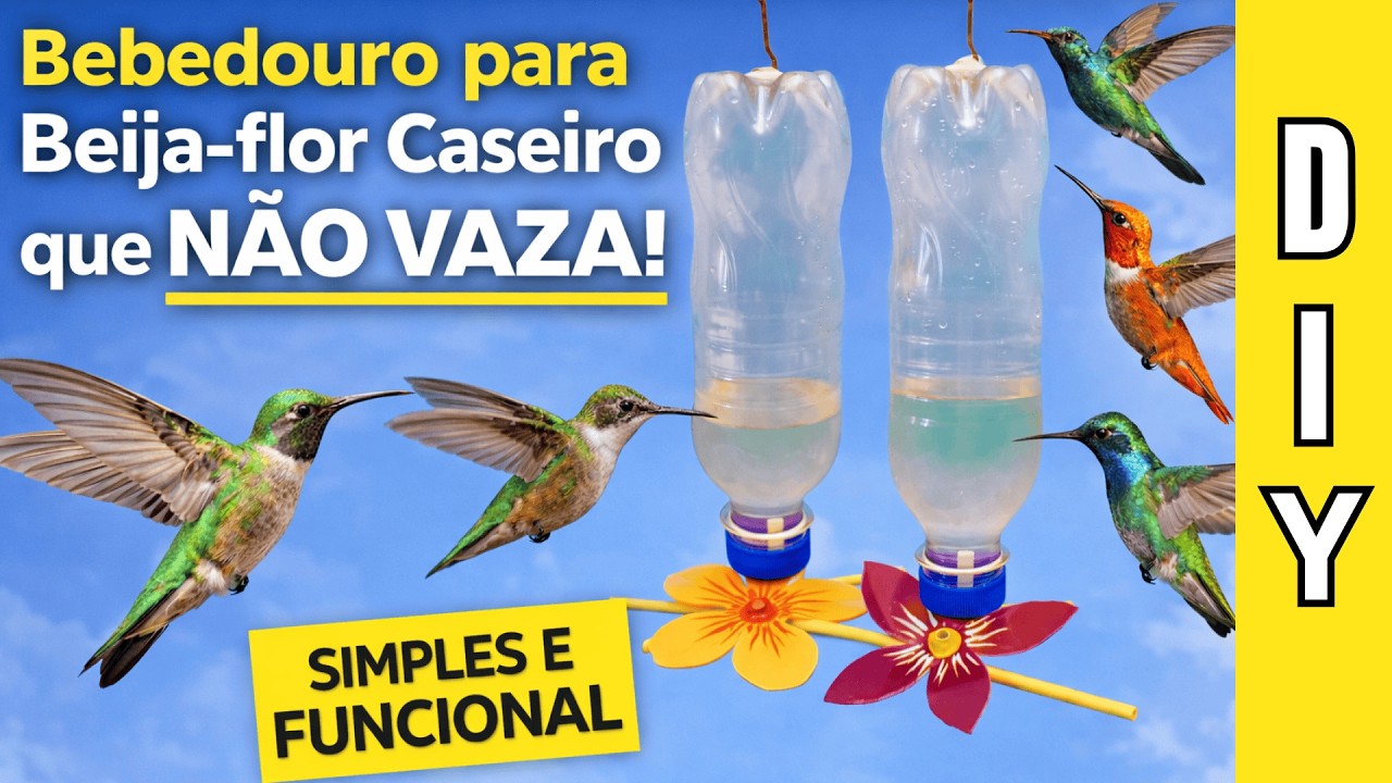 👉 Bebedouro para Beija-flor Caseiro que NÃO VAZA! Simples e Funcional#beijaflor#bebedouro#reciclagem
