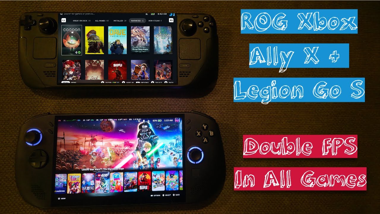 ROG Xbox Ally X + Legion Go S Steam Get 2X FPS Boost With Lossless Upscaling | How To + Gameplay!