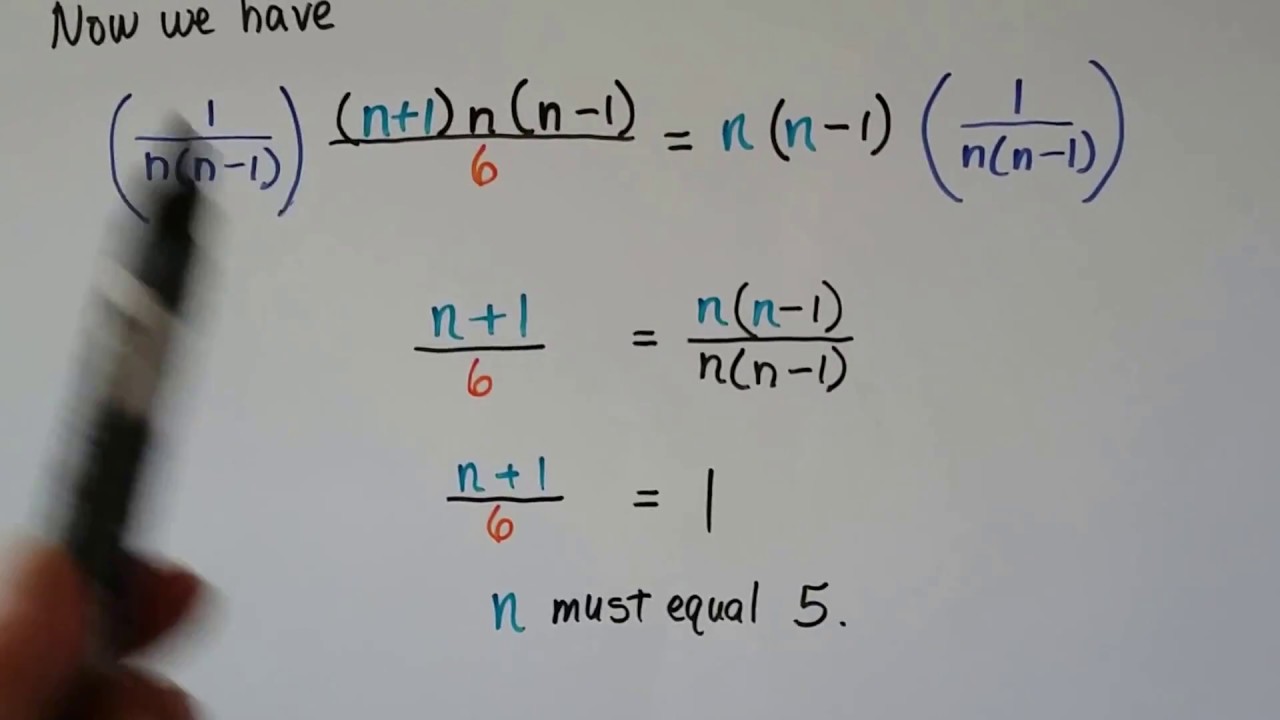 Algebra II 15.3b, Combinations, Solve for n