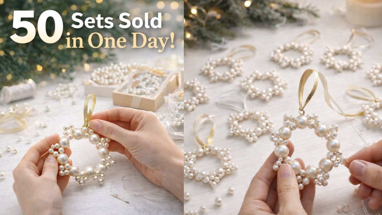 I Made These Pearl Ornaments & Sold Them Fast 💰 | Christmas Craft Business