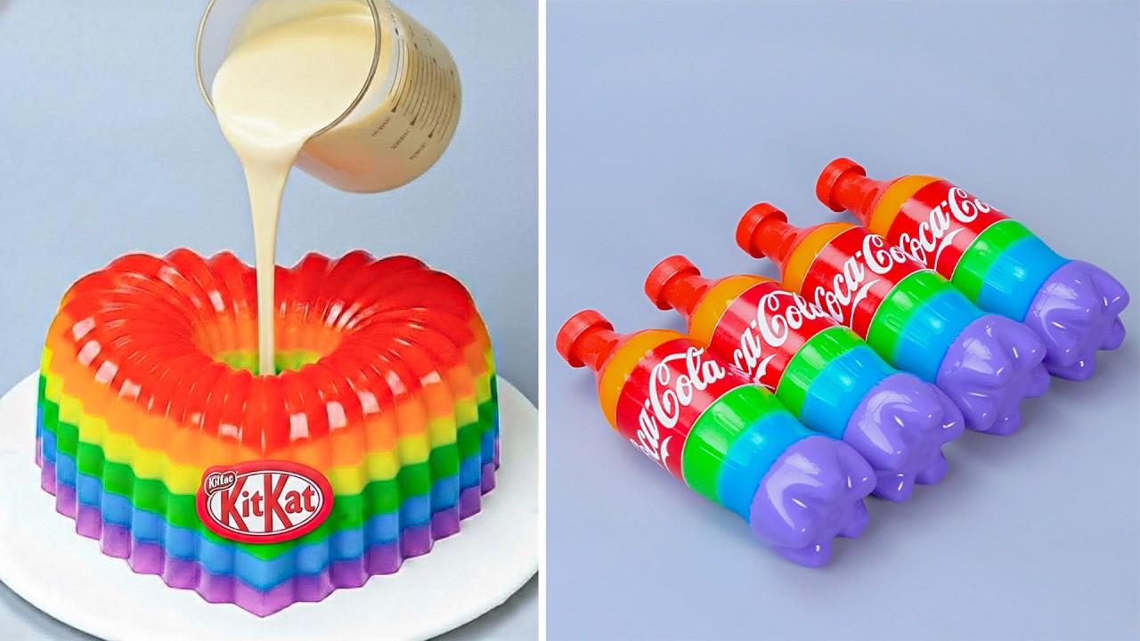Try Making This Amazing Rainbow Jelly 🌈 Best Satisfying Cake Hacks Tutorials