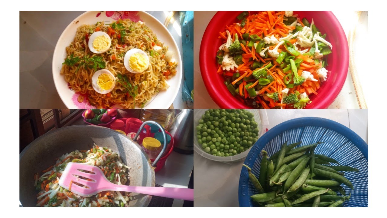 🥗🍗বাচ্চাদের জন্য চিকেন আর ভেজিটেবল নুডলস রান্না করলাম। আর এই শীতে আমার  বাচ্চাদের কিছু পছন্দের সবজি🍁