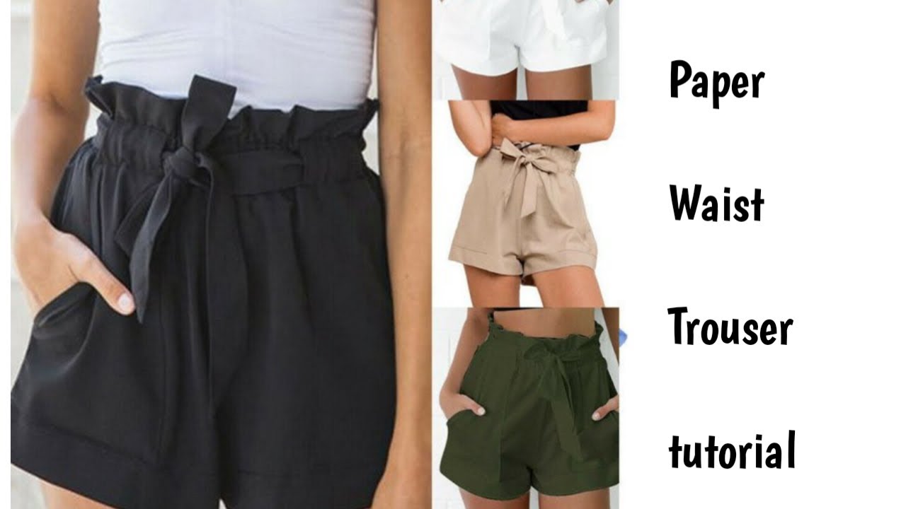 how to make a paper bag waist shorts with belt