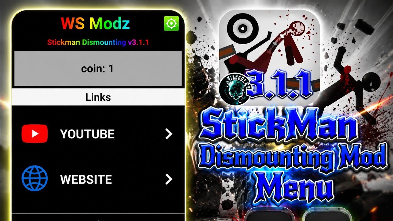 StickMan Dismounting v3.1.1 Mod Menu Coin🤑 Hack. Mod Menu is Free🆓. Link In Comment💬.