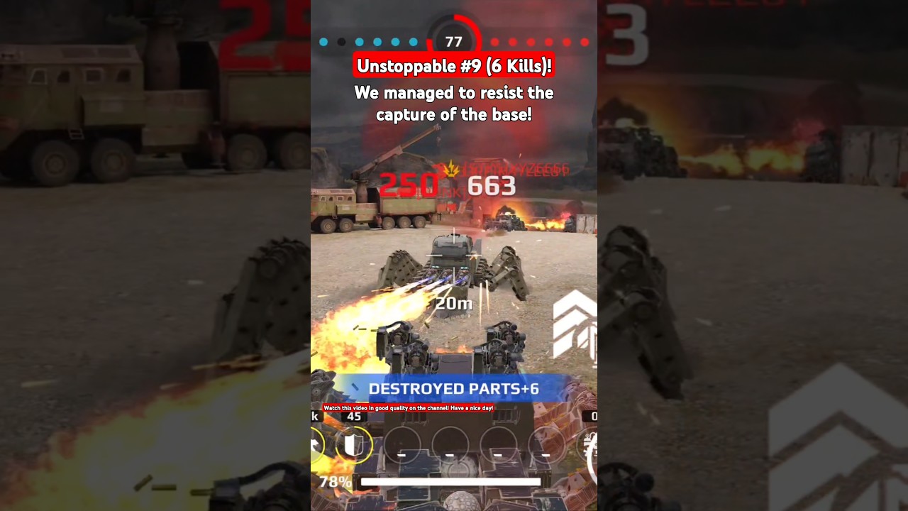 Unstoppable #9 (6 Kills)! We managed to resist the capture of the base! Crossout Mobile