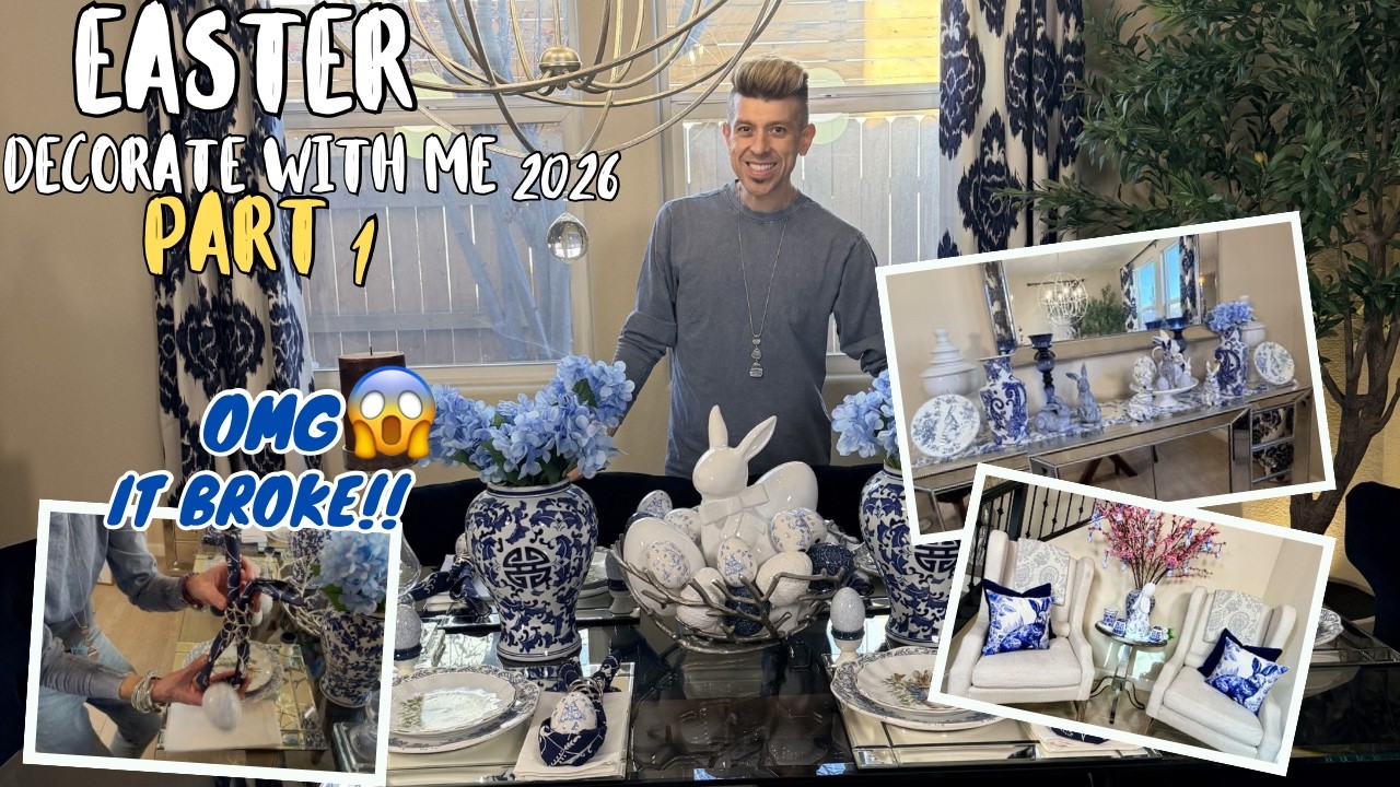 🐰✨ EASTER DECORATING HAS OFFICIALLY BEGUN | COME DECORATE MY FORMAL DINING ROOM WITH ME 🐇✨  PART 1